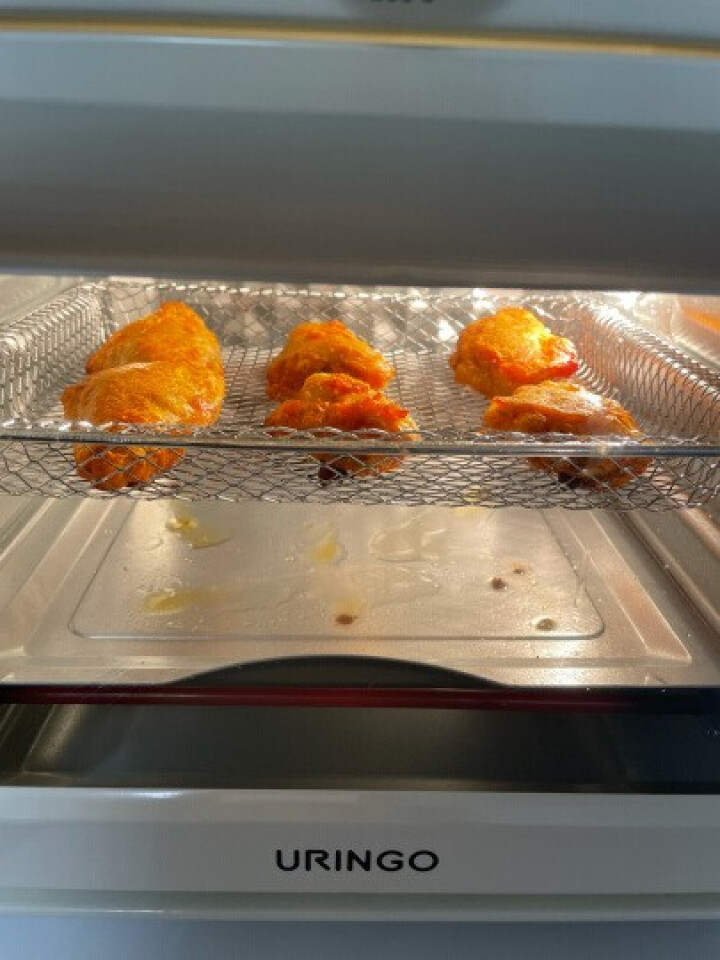 七彩叮当URINGO空气炸烤箱15L家用烤箱无油低脂空气炸锅二合一高颜值早餐机披萨机