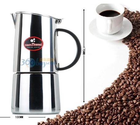 摩卡咖啡壶Tiamo 801 可直接用电磁炉加热